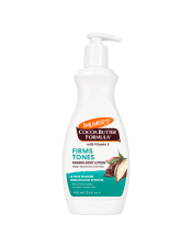 Visibly Firm & Tone skin with Palmer’s Cocoa Butter Formula Firming Lotion, Crafted with Cocoa Butter, Vitamin E plus Collagen, Elastin & Q10 to address loss of tightness, elasticity or dimpled appearance.
% WHO SAW IMPROVEMENTS AFTER 8 WEEKS*100% MORE VISIBLY TONED SKIN94% SMOOTHER, LESS DIMPLED SKIN90% IMPROVED FIRMNESS, TEXTURE *independent in-use test; 52 subjects after 8 weeks
48 hour moisture 
Suitable for vegans 