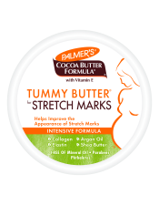 Palmer's Tummy Butter helps visibly improve skin elasticity and helps improve the appearance of stretch marks. Formulated with a blend of Cocoa Butter, Argan Oil, Shea Butter, Collagen & Elastin. Palmer’s Tummy Butter helps moisturise and nourish skin for 48 hours, allowing skin to stretch more comfortably. This gentle balm is ideal for use during and after pregnancy weight loss. 
Over 98% of women saw improved skin elasticity, texture and tone.**Based on an 8 week in-home trial by 102 female panellists aged 18 to 49
Suitable for Vegans.
Directions:
Gently massage Palmer’s Tummy Butter onto belly to help keep skin soft and suppe. Use as past of the Palmer’s Stretch Mark care regimen for best results. 