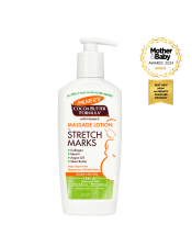 Palmer's Massage Lotion helps improve skin elasticity and helps improve the appearance of stretch marks. Pure Cocoa Butter and Shea Butter, Natural Oils, Collagen, Elastin, Lutein keep skin moisturised and supple for 48 hours, allowing skin to stretch more comfortably. Widely recommended for stretch marks during and after pregnancy or weight fluctuation. This non-greasy lotion is ideal for all over body use, in place of your regular moisturiser. 
Over 98% of women saw improved skin elasticity, texture and tone.**Based on an 8 week in-home trial by 102 female panellists aged 18 to 49
Not suitable for Vegans
 
Directions:
Apply all over skin, concentrating on tunny, hips, thighs and bust. Massage liberally into skin twic a day. 